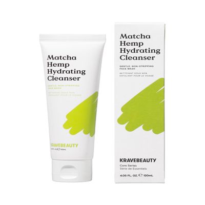 KraveBeauty Matcha Hemp Hydrating Cleanser  Korean-Inspired Gentle Daily Face Wash, Hydrating & Non-Stripping, Hemp & Matcha, Vegan & Cruelty-Free, 4.05 fl oz