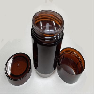 Amber Brown Plastic Deodorant Containers - New & Empty 2.5 Oz, BPA Free, Twist-up, Bottom-Fill, Cylinder Shape (20)