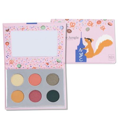 M2U NYC Eyeshadow Palette - 6 Highly Pigmented Tones/Shades from Nude to Bold (Green/Yellow Pop Colors) - Long Lasting Colorful Eyeshadow Palette (Concrete Jungle)