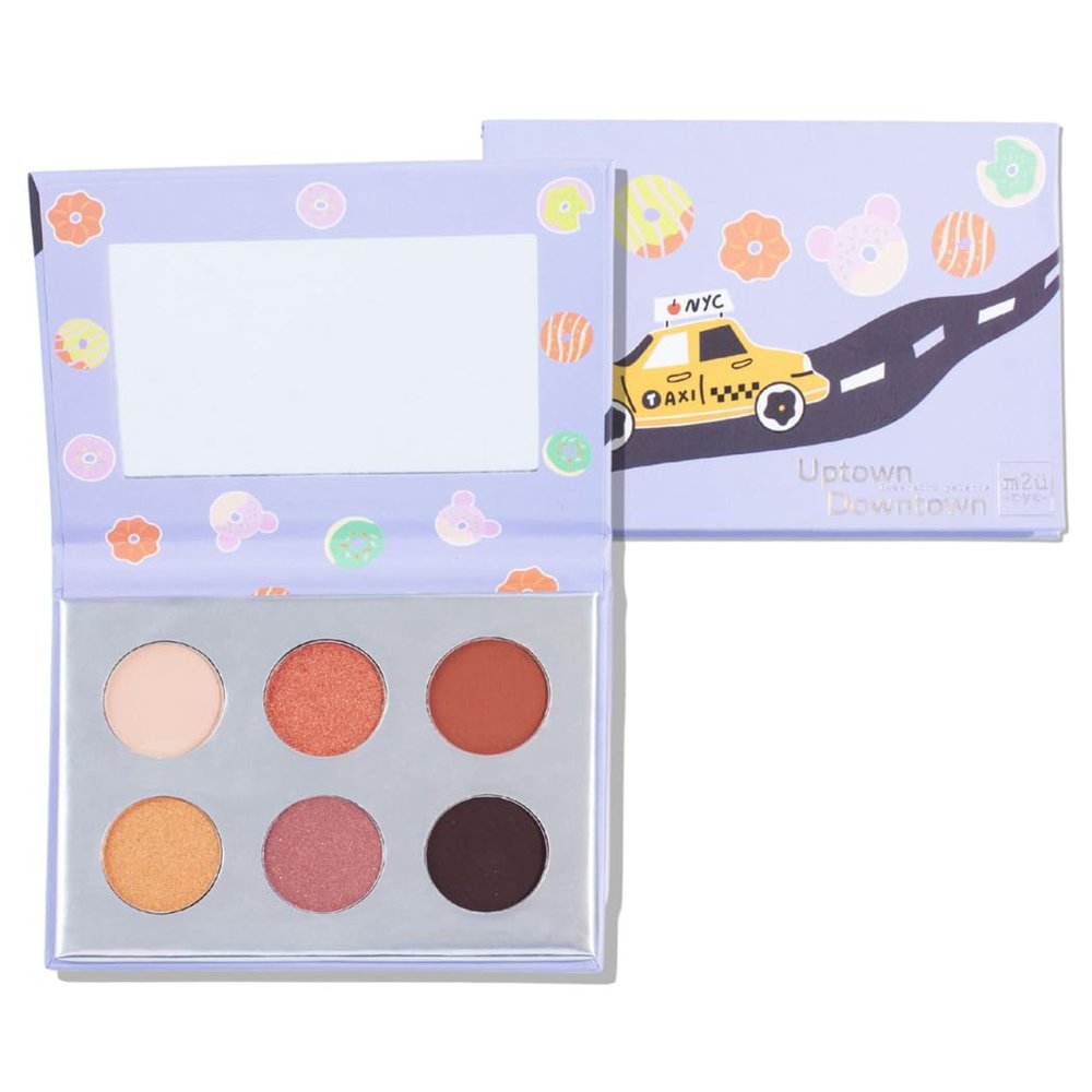 M2U NYC Eyeshadow Palette - 6 Highly Pigmented Tones/Shades from Nude to Bold (Warm Neutrals) - long Lasting Colorful Eyeshadow Palette (Uptown Downtown)