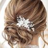 CASDRE Flower Decorative Wedding Hair Combs Silver Rhinestone Hair Accessories for Women view 1