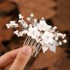 CASDRE Flower Decorative Wedding Hair Combs Silver Rhinestone Hair Accessories for Women view 2