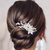 CASDRE Flower Decorative Wedding Hair Combs Silver Rhinestone Hair Accessories for Women view 3
