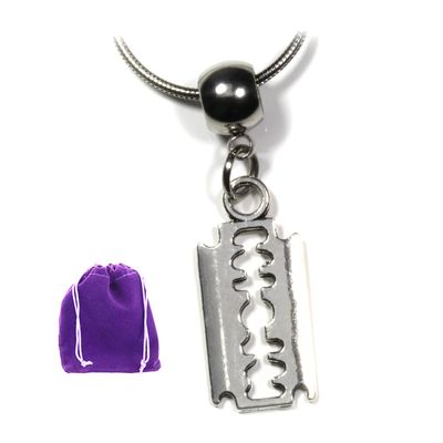 Razor Blade Necklace for Men and Women - A Great Punk Rock Necklace for Men or Punk Necklaces for Women or an Emo Necklace for Men and Emo Accessories Men and Women will Love a Barber Necklace for Men