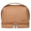 kamumanni Cosmetic Bag for Women, Toiletry Bag with a Separate Compartment, Travel Makeup Bag with Removable Brush Holder, Soft Portable Makeup Case for Cosmetics, Skincare Products, Coffee view 1