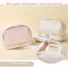 kamumanni Cosmetic Bag for Women, Toiletry Bag with a Separate Compartment, Travel Makeup Bag with Removable Brush Holder, Soft Portable Makeup Case for Cosmetics, Skincare Products, Pink view 3