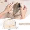 kamumanni Cosmetic Bag for Women, Toiletry Bag with a Separate Compartment, Travel Makeup Bag with Removable Brush Holder, Soft Portable Makeup Case for Cosmetics, Skincare Products, Cream view 2