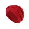 Fabric Turbans for Women Pleated Braid Bonnet for Sleeping African Turban Head Wraps Elastic Bathing Cap Soft Swim Cap view 2