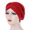 Fabric Turbans for Women Pleated Braid Bonnet for Sleeping African Turban Head Wraps Elastic Bathing Cap Soft Swim Cap view 3