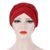 Fabric Turbans for Women Pleated Braid Bonnet for Sleeping African Turban Head Wraps Elastic Bathing Cap Soft Swim Cap view 4