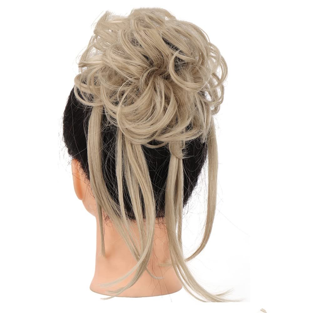 Vsadsau Synthetic Chignon Messy Scrunchies Elastic Band Hair Bun Curly Updo Hairpiece High Temperture Hair Extension
