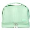 kamumanni Cosmetic Bag for Women, Toiletry Bag with a Separate Compartment, Travel Makeup Bag with Removable Brush Holder, Soft Portable Makeup Case for Cosmetics, Skincare Products, Light Green view 1