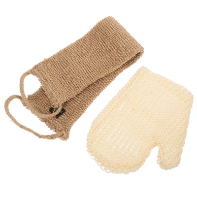 LALAFINA Bath Gloves for Shower Exfoliating Back Scrubber Exfoliator Scrubber Long Handle Skin-Safe 2pcs