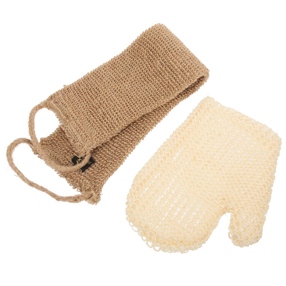 LALAFINA Bath Gloves for Shower Exfoliating Back Scrubber Exfoliator Scrubber Long Handle Skin-Safe 2pcs