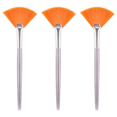 3pcs Fan Facial Fan Cosmetic Brush Soft Peel Brush Makeup Cosmetic Tools for Women Girls