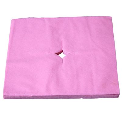 jojomis 100pcs Disposable Massage Bed Table Chair Face Cradle Cushion Pillow Cover Square Round Shape - Pink