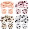 12PCS Spa Headband and Wristbands for Face Washing - Super Cute Soft Microfiber Makeup Headband with Highly Absorbent Elastic Bow Skincare Bands for Women and Girls view 1