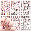 Cute Nail Art Stickers Nail Decals 6 Sheets 3D Self-Adhesive Nail Stickers Design Cute Nail Stickers Cartoon Nail Decals Kawaii Nail Art Charm for Women Girls Nail Art Supplies view 1