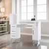 BarberPub Manicure Table Makeup Dressing Station Nail Desk with Wrist Cushion Beauty Workstation Salon Storage Equipment 2636 (White) view 2