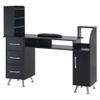 BarberPub Manicure Table Makeup Dressing Station Nail Desk with Wrist Cushion Beauty Workstation Salon Storage Equipment 2636 (Black) view 1