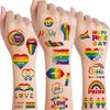 10 Sheets Pride Day Temporary Tattoo for Men Women LGBT Rainbow Flag Print Fake Tattoos Stickers Face Body Arm Waist Decoration Gay Waterproof Rainbow Stickers view 1
