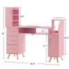 BarberPub Manicure Table Makeup Dressing Station Nail Desk with Wrist Cushion Beauty Workstation Salon Storage Equipment 2636 (Pink) view 3