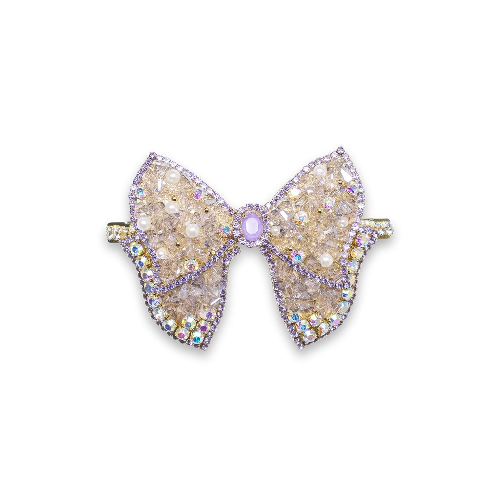 Bow Hair clips Purple color Handmade Hair Barrettes Accessories for Women Girls