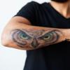 TattooIcon Owl Eyes Temporary Tattoo - Forearm Owl Eyes Tattoo - Arm Temporary Tattoo view 1