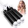1.25 inch Three Barrel Curling Iron: Aleath Large 3 Barrel Hair Crimper with LCD Display - Dual Voltage Hair Waver Jumbo view 1