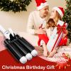1.25 inch Three Barrel Curling Iron: Aleath Large 3 Barrel Hair Crimper with LCD Display - Dual Voltage Hair Waver Jumbo view 2
