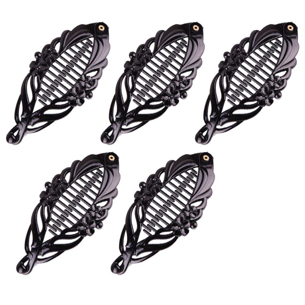 FRCOLOR 5pcs Large Floral Banana Hair Clips Creative Hairpins for Women Girls Non-slip Hair Accessories for Parties Weddings Everyday Use