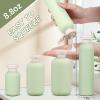 ASEVAT 8.8oz 4Pcs Green Plastic Refillable Travel Shampoo and Conditioner Bottles Plastic Refillable Travel Shampoo Bottles with Flip Cap Shampoo and Conditioner Dispenser view 2