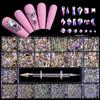 FRUJCDKI 12 Types of 600 Special-Shaped Diamonds + 2500 Flat-Bottomed Rhinestones Mix 20 Styles Flatback Rhinestone Crystals 3D Decorations Flat Back Stones Gems Set +Tweezers + Drill Pen view 1