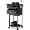 TASALON Salon Trolley Cart with Wheels, 2 Magnetic Bowls & Drawers | Mobile Hair Stylist Station for Tools Storage, Rolling Organizer Cart for Barber & Tattoo Supplies - Balck view 1