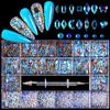 FRUJCDKI 12 Types of 600 Diamonds +2500 Flat Rhinestones Mix 20 Styles Flatback Rhinestone Crystals 3D Decorations Flat Back Stones Gems Set for for Nail Art DIY view 1