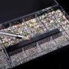 FRUJCDKI 12 Types of 600 Diamonds +2500 Flat Rhinestones Mix 20 Styles Flatback Rhinestone Crystals 3D Decorations Flat Back Stones Gems Set for for Nail Art DIY view 2