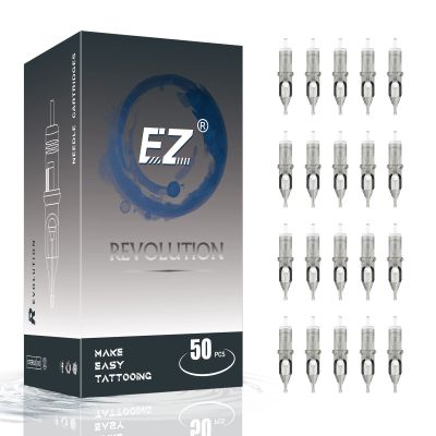 EZ Tattoo Cartridge Needles Assorted - 50Pcs #12 Mixed (3RL 5RL 7RL 9RL 11RL) Standard Round Liner Tattoo Needle Cartridges for Tattooing Rotary Tattoo Pen Machine Supply - Revolution