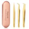 Etercycle High Precision Lash Tweezers Set - Includes 3 Stainless Steel Eyelash Tweezers for Classic Individual and Volume Lash Extensions. Complete with Storage Box view 1