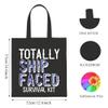 WCGXKO Cruise Trip Gift Cruise Bachelorette Party Favor Totally Ship Faced Zipper Makeup Bags Travel Toiletry Bag Accessories (Faced tote black) view 2