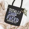 WCGXKO Cruise Trip Gift Cruise Bachelorette Party Favor Totally Ship Faced Zipper Makeup Bags Travel Toiletry Bag Accessories (Faced tote black) view 4