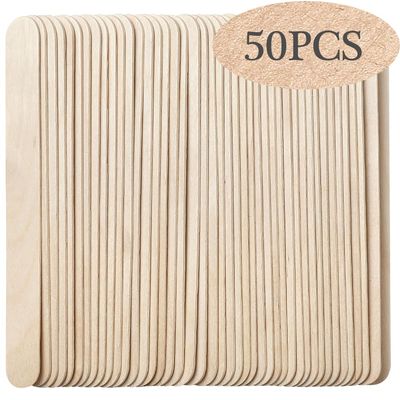 50Pcs Large Wooden Waxing Sticks for Hair Removal - HOOMBOOM Premium Splinter-Free Wooden Sticks for Waxing, Wax Stick for Body Eyebrow and Face Waxing