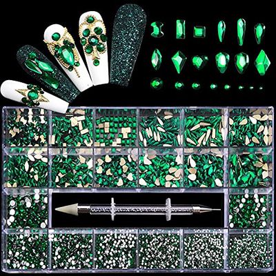 12 Types of 600 Diamonds +2500 Flat Rhinestones Mix 20 Styles Flatback Rhinestone Crystals 3D Decorations Flat Back Stones Gems Set for for Nail Art DIY|