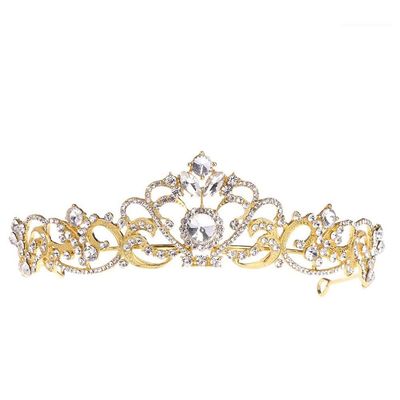 GIENEX Gold Crystal Tiara Crowns for Women Girls Princess Elegant Crown Women's Headbands Bridal Wedding Prom Birthday Party Headbands for Women