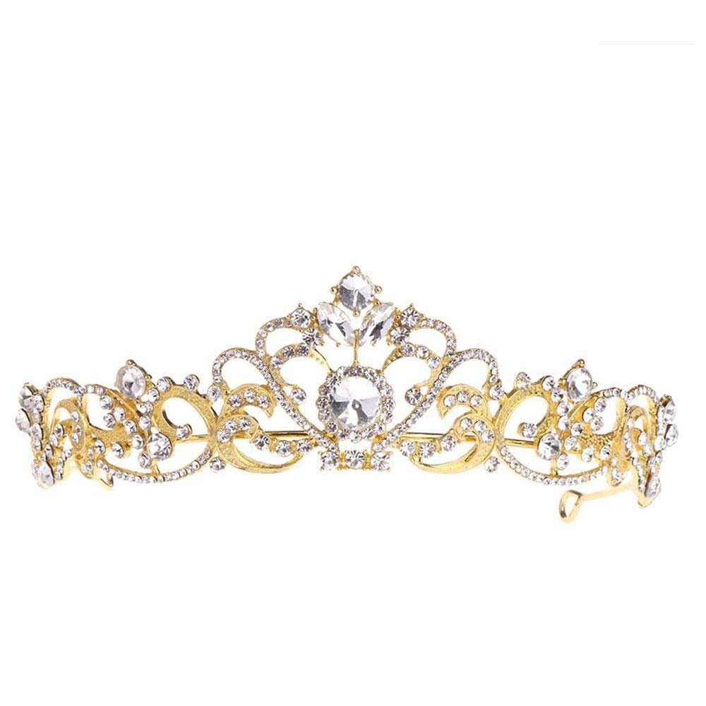 GIENEX Gold Crystal Tiara Crowns for Women Girls Princess Elegant Crown Women's Headbands Bridal Wedding Prom Birthday Party Headbands for Women