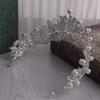 GIENEX Crystal Crowns and Tiaras Princess Wedding Crown Rhinestone Pearls Birthday Tiara Pageant Headband Bridal Hair Headpieces for Women and Girls Silver view 4