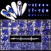 Nail Rhinestones Kit, Nail Art Decorations Flat AB Rhinestones Kit DIY Crafts Gemstones for Nail, Shoes, Clothes, Jewels (600 Iridescent Diamonds + 2500 Flat Rhinestones) view 1