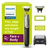 Philips Norelco for Face + Body, Electric Beard Trimmer, Shaver and Groomer, 5in1 Adjustable Comb, 1x Body Kit, Model QP2834/70, Black/Lime Green view 1