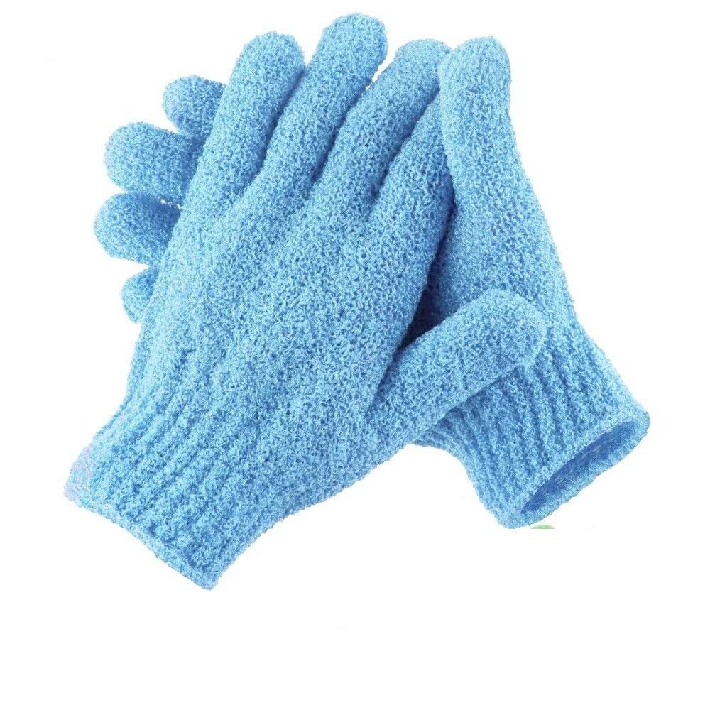 HXSCOO Bath for Peeling Exfoliating Mitt Scrub for Shower Body Brush Resistance Body Massage Sponge Wash Skin Moisturizing SPA Foam (Color : 2PCS Blue)