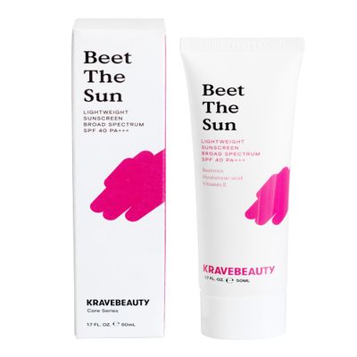 KraveBeauty Beet The Sun SPF 40 Korean-Inspired Daily Broad Spectrum Sunscreen, Non-Greasy Chemical SPF, No White Cast, Vegan & Cruelty-Free, 1.7 fl oz