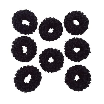 Grutyopkn 8pcs Plush Scrunchie Hair ties Large Scrunchie fluffy tied Hair Rope Cute Elastic Hair Bands Scrubchy Hair Accessories for Women and Girls (Black)
